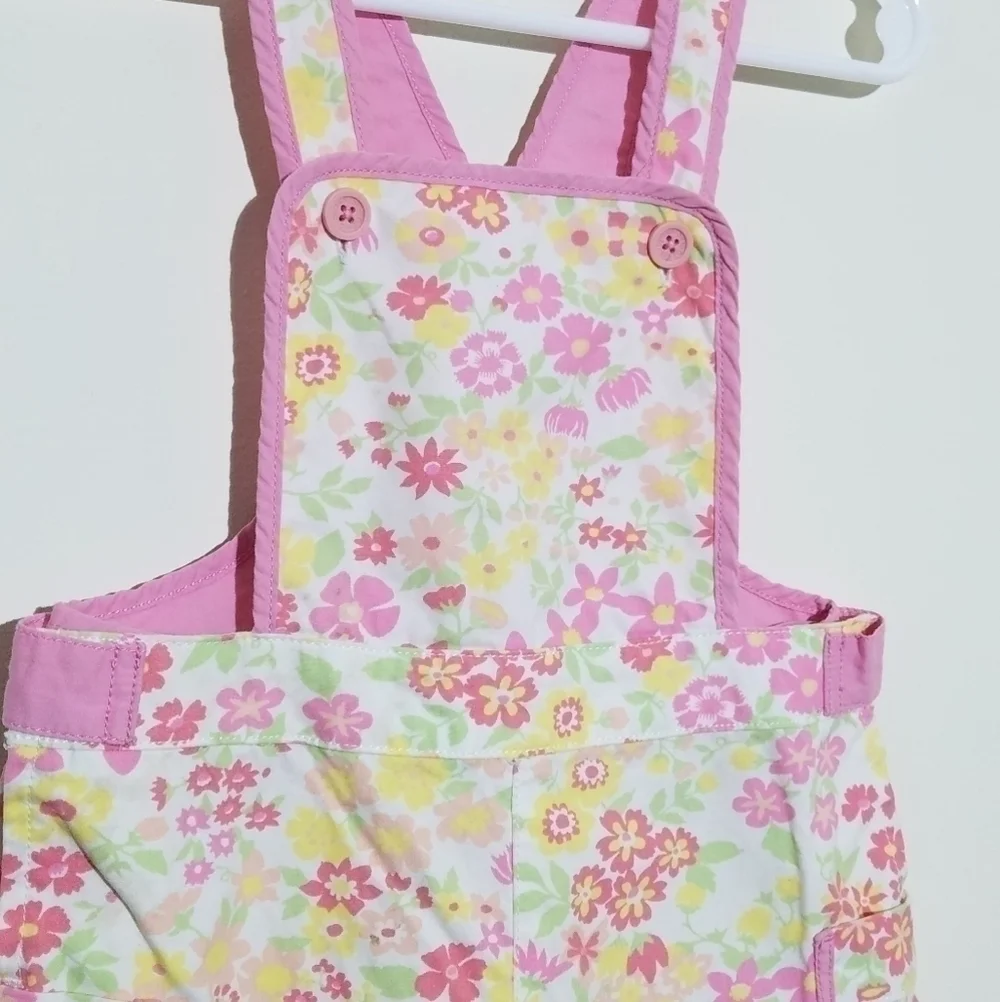 Gap Floral Flower Overall Shortall 12-18m